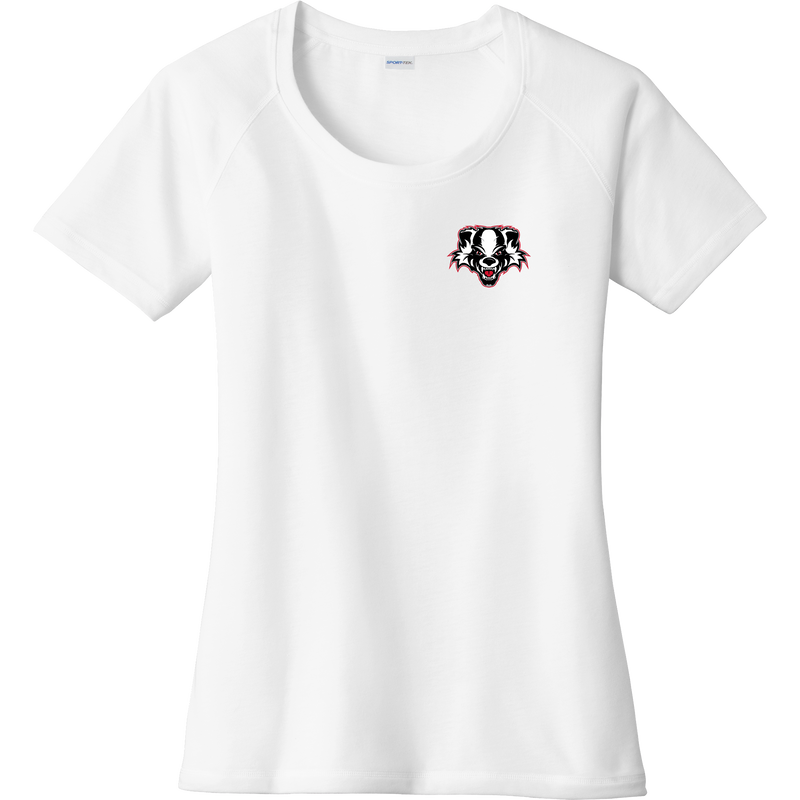 Scary Badgers Ladies PosiCharge Tri-Blend Wicking Scoop Neck Raglan Tee